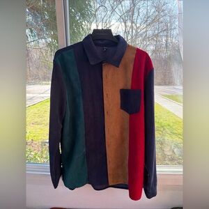 SHEIN Men’s Size XXL Color Block Long Sleeve Button Down Shirt